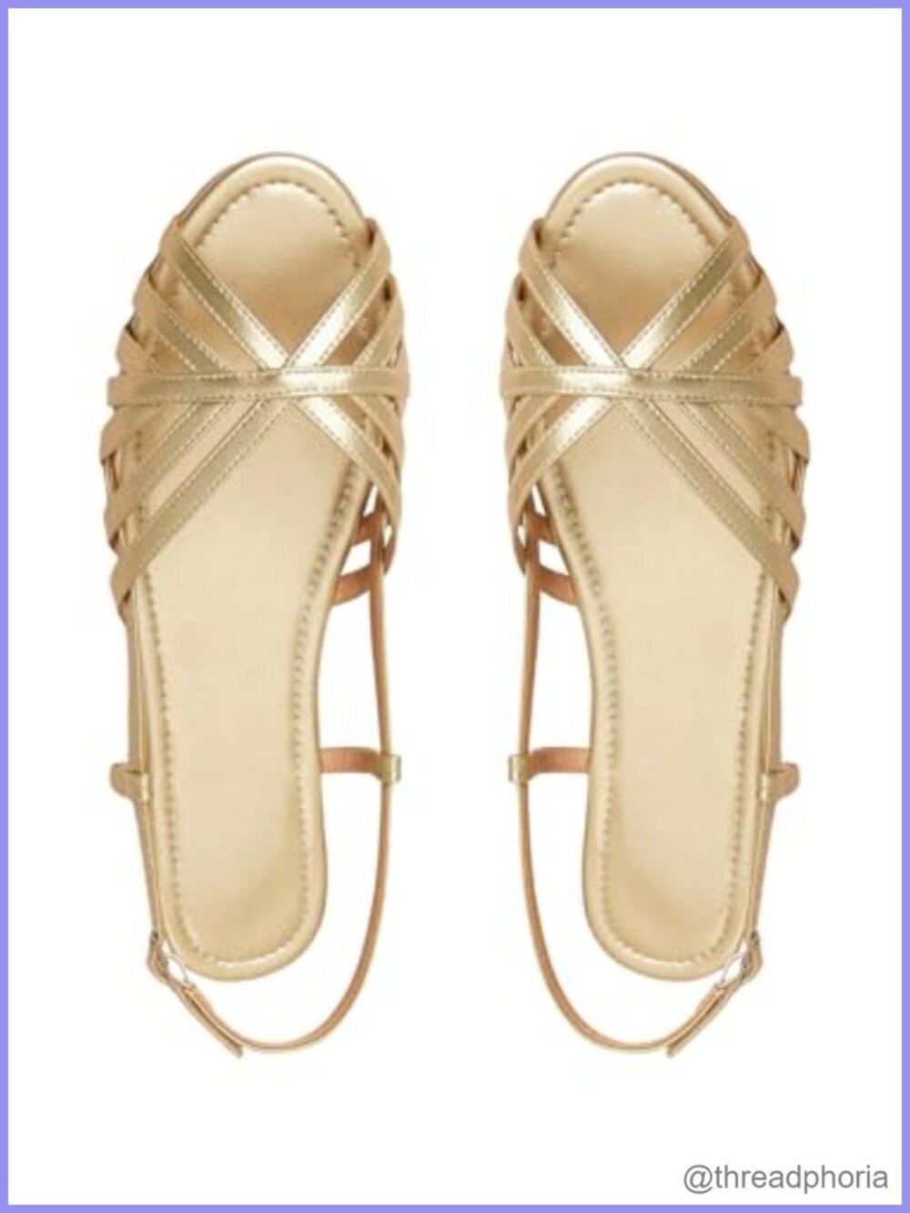 Metallic Slingback Flat Sandals Strappy Open Toe Dressy Wedding